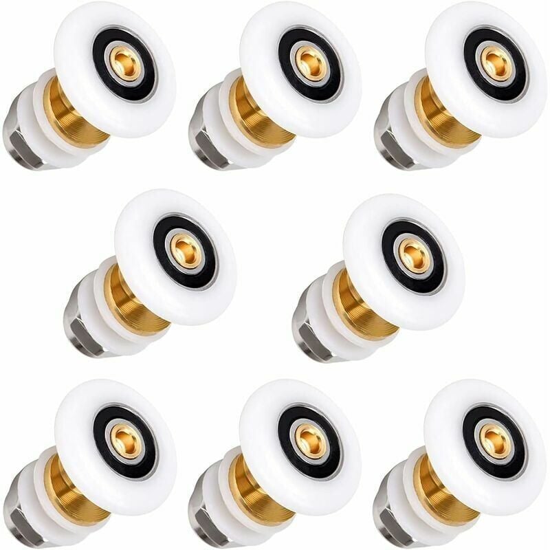 foto del prodotto kzq ruote di ricambio per porta doccia set di 8 ruote scorrevoli da 25 mm adatte per porte in vetro di spessore 4 6 mm