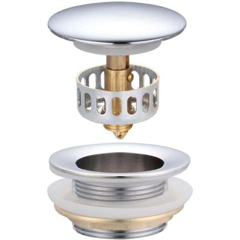 foto del prodotto kzq scarico universale per lavello, tappo per lavello pop up con guarnizioni per vasca da bagno, cucina, lavello