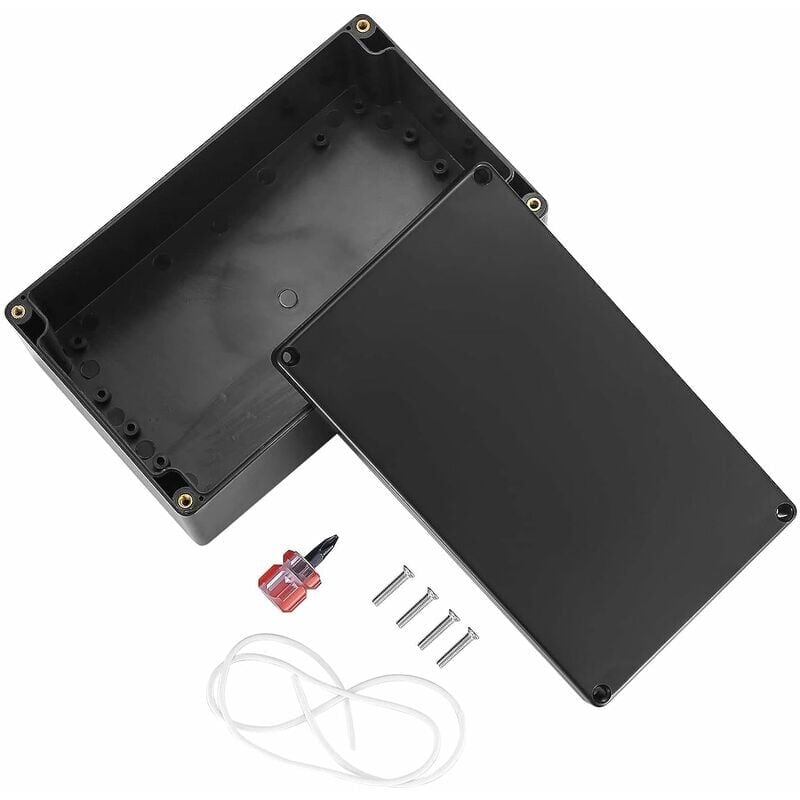 foto del prodotto kzq scatola di giunzione elettrica impermeabile ip65 per uso esterno scatola di giunzione di connessione in plastica nera 200x120x75 mm