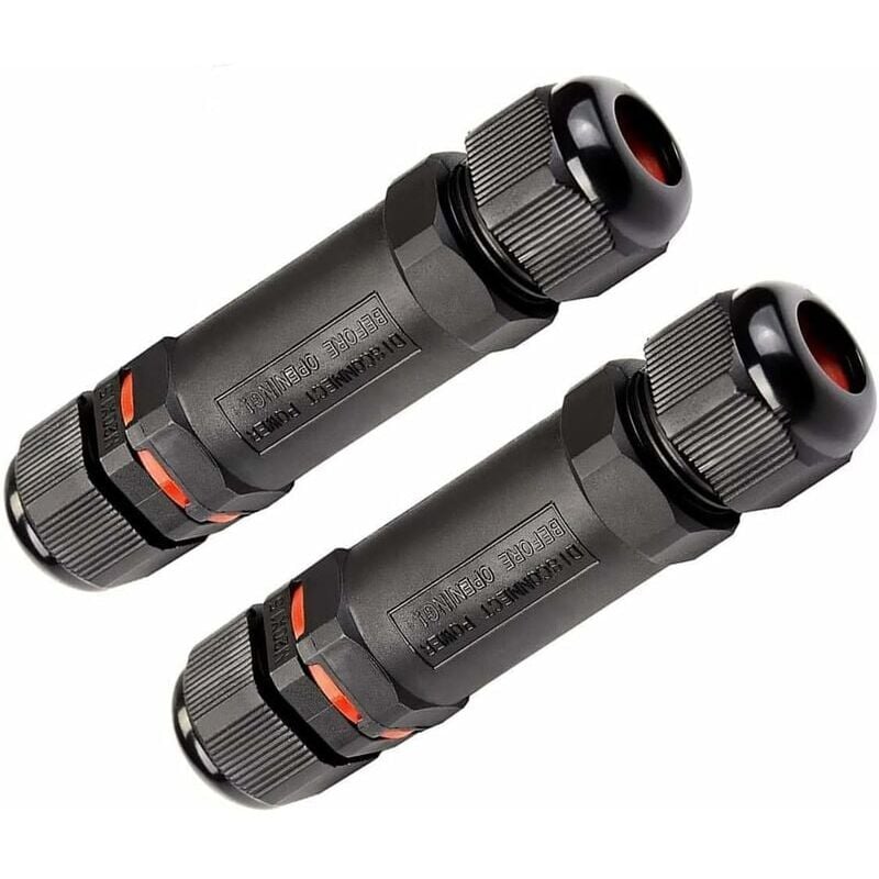 foto del prodotto kzq scatola di giunzione impermeabile, set di 2 custodie elettriche ip68 scatola di giunzione 1mm 13mm, facile da installare nero, pvc 