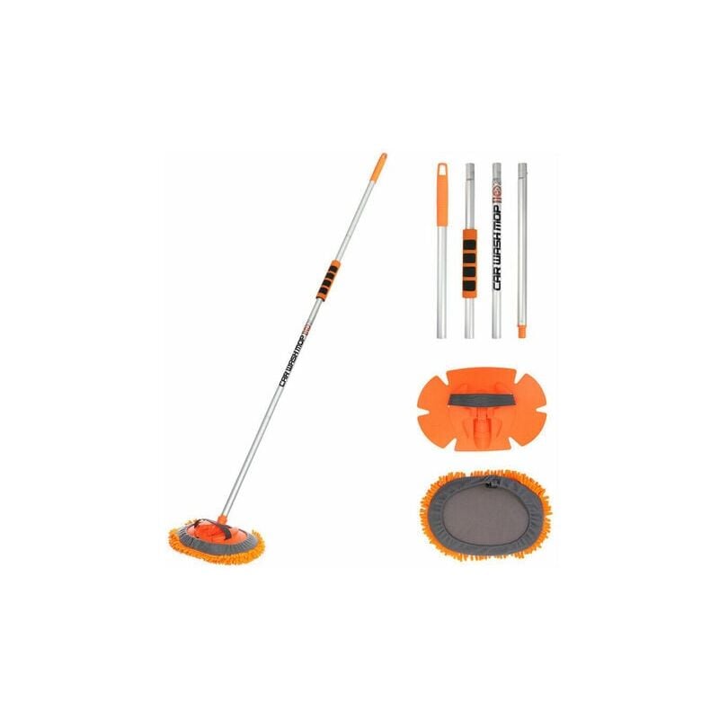 foto del prodotto kzq scopa per autolavaggio telescopica multifunzionale 157 cm spazzola per autolavaggio con manico lungo con scopa in ciniglia in microfibra