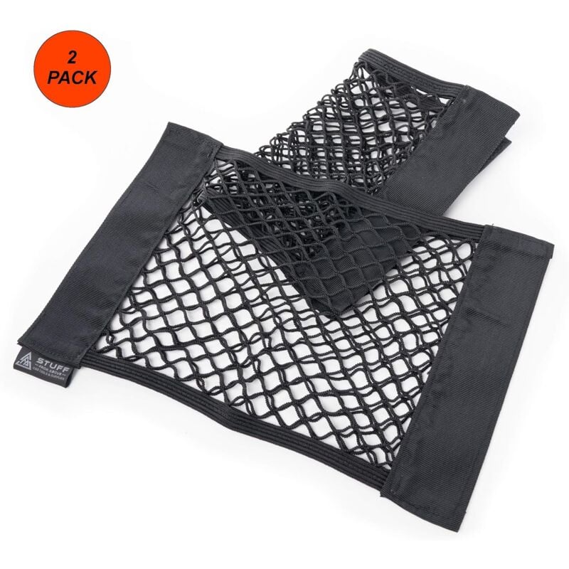 foto del prodotto kzq set di 2 tasche in rete nera nero tenuta stabile 38 x 25 cm 