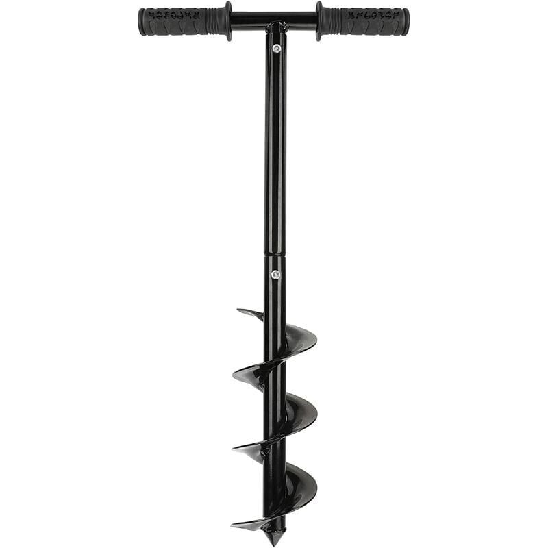 foto del prodotto kzq set di punte per trivella da giardino, trivella da terra con manico antiscivolo, trivella da giardino, trapano a spirale, palo per recinzione