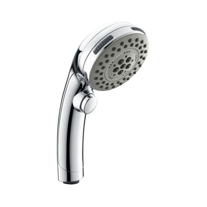 foto del prodotto kzq soffione doccia cromato con pulsante di arresto, doccetta manuale, 5 getti tra cui scegliere, soffione doccia, punte anticalcare, tipo