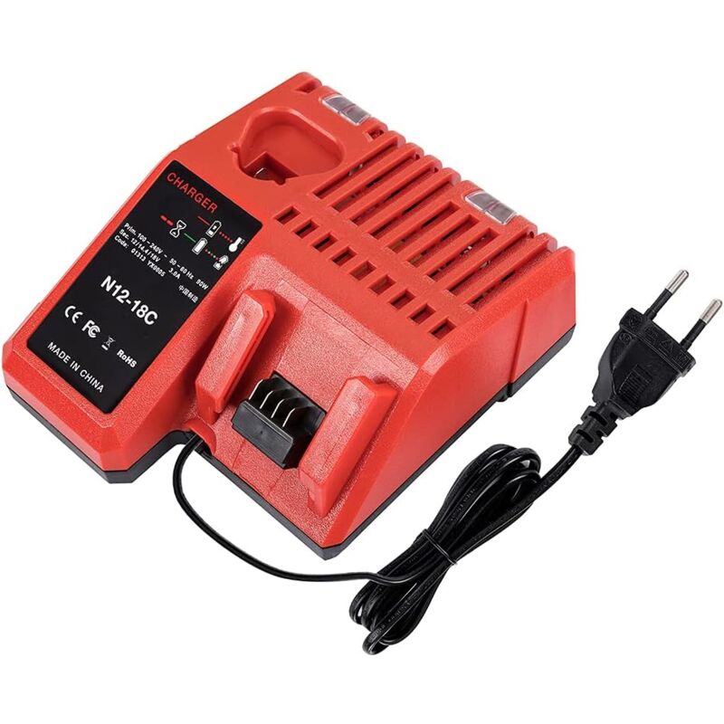 foto del prodotto kzq sostituzione del caricabatterie rapido m12 18c per milwaukee m12 m14 m18 12v 18v batteria agli ioni di litio 48 11 1840 48 11 1850 48 11 2401