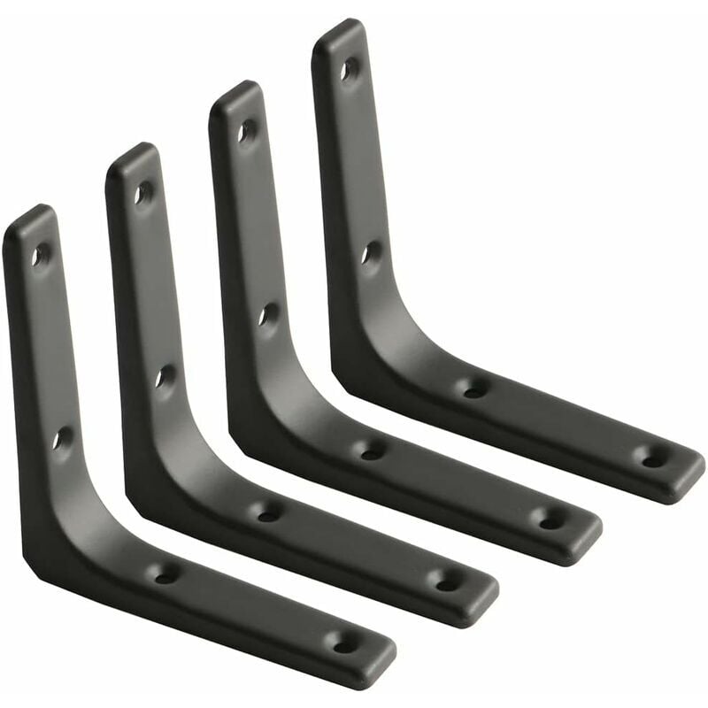 foto del prodotto kzq staffa in metallo nero per la decorazione della cucina resistente 100 mm x 100 mm set di 4