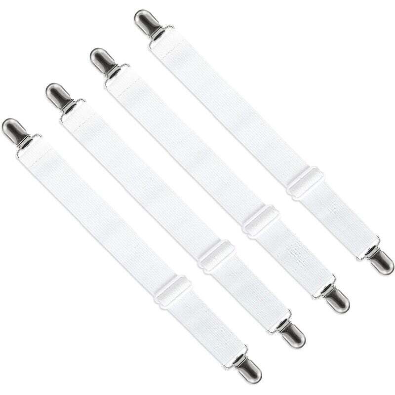 foto del prodotto kzq supporto regolabile per lenzuolo con angoli da 65 cm a 200 cm chiusura a cinghia regolabile per lenzuolo, divano, copriasse da stiro set