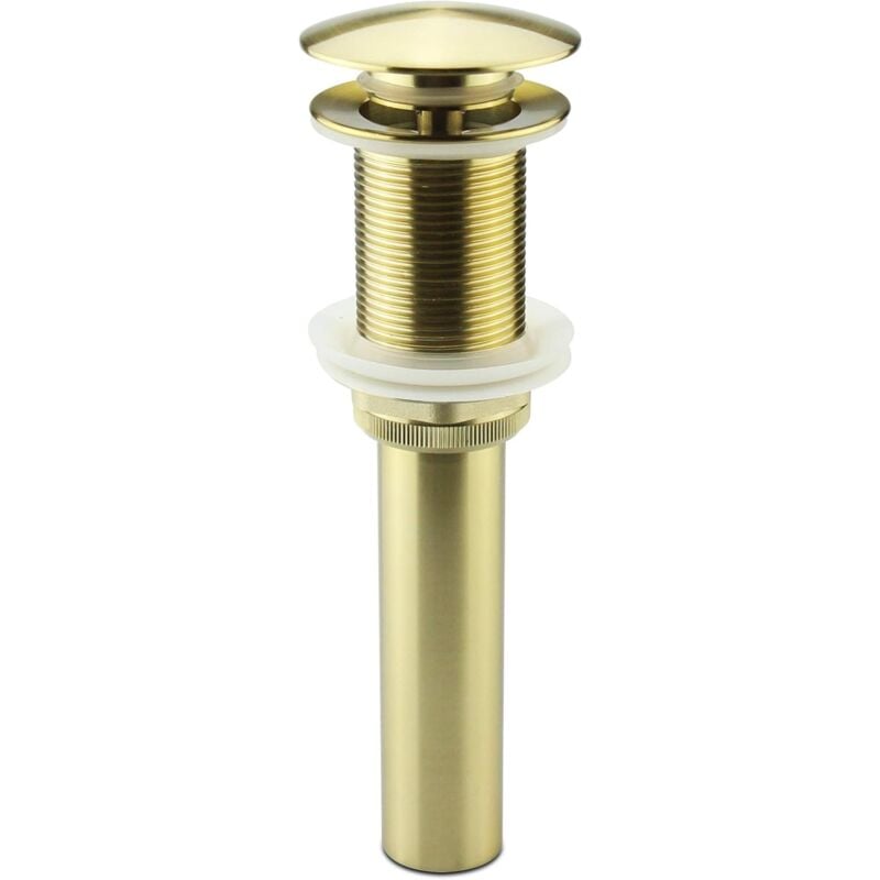 foto del prodotto kzq tappo di scarico per lavabo con rubinetto per lavabo dorato senza troppopieno, lavabo pop up