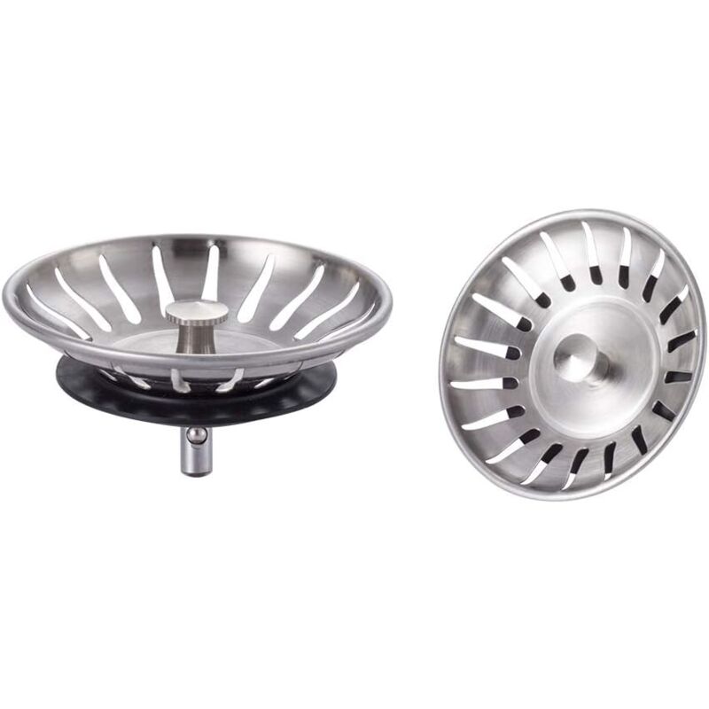 foto del prodotto kzq tappo per lavello da cucina in acciaio inossidabile set da 2 filtro universale per lavello da cucina diametro 80 mm , tappo per lavello