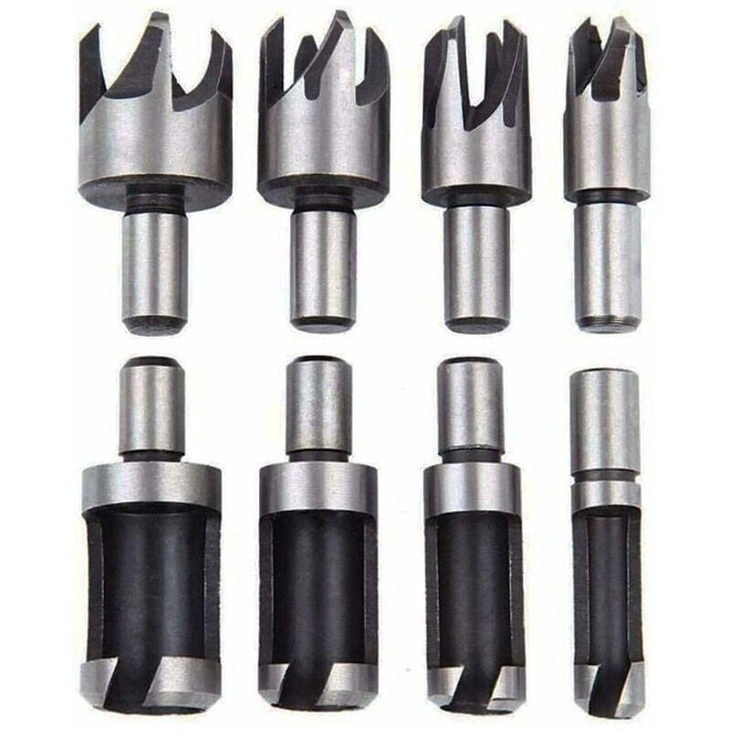 foto del prodotto kzq tassello per legno svasatore set di 8 tasselli per legno punta da trapano utensile da taglio per tasselli per realizzare un tassello per legno