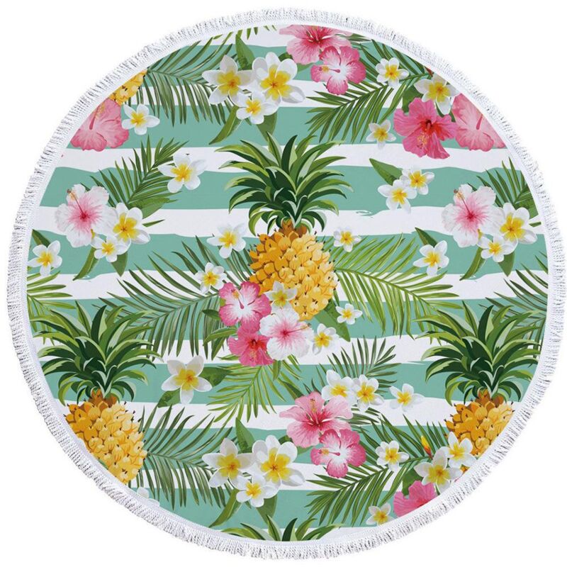 foto del prodotto kzq telo da spiaggia rotondo mandala yoga mat covers 150c