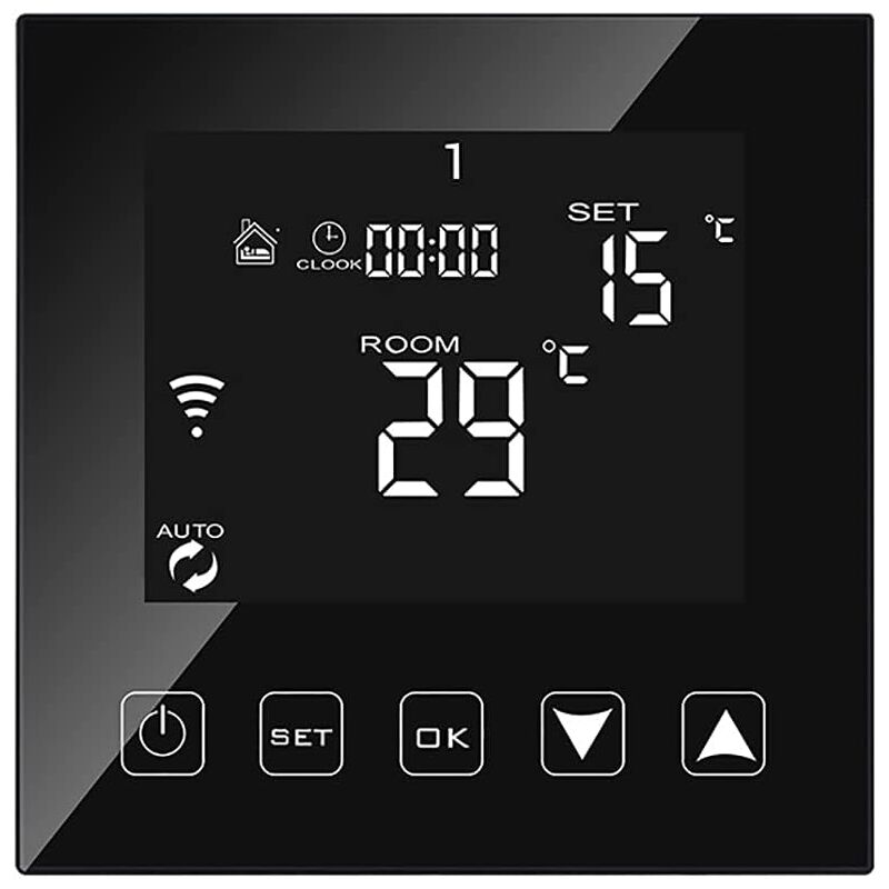 foto del prodotto kzq termostato smart wifi connesso per caldaia riscaldamento a pavimento ad acqua 3a cablato alexa google home tuya smart life app compatibile,