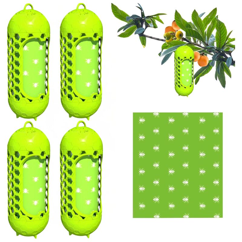 foto del prodotto kzq trappola per vespe da esterno da 4 pezzi, acchiappa vespe riutilizzabile, trappola portatile sicura ed efficace per patio, picnic, frutteto,