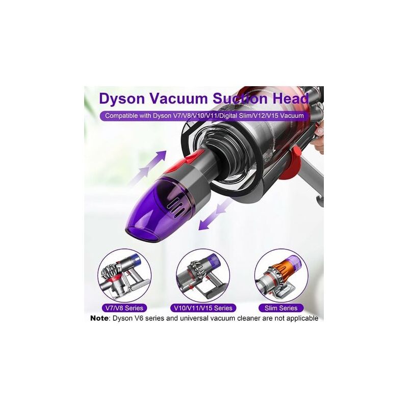 foto del prodotto kzq ugello di aspirazione per aspirapolvere dyson v7 v8 v10 v11 v15 per aspirare l aria dai sacchetti per aspirapolvere npterbl