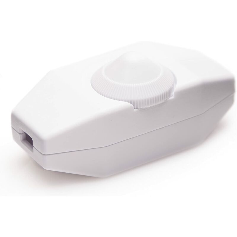 foto del prodotto kzq variatore di luce con interruttore rotativo, tensione 220 230 v, colore bianco, per lampadine led dimmerabili
