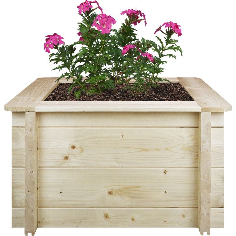 foto del prodotto l aiuola di giardino sopraelevata in legno 58x58x35 cm i vasi esterni per i giardini, balconi, terrazze, spezie, verdure legno di pino abete