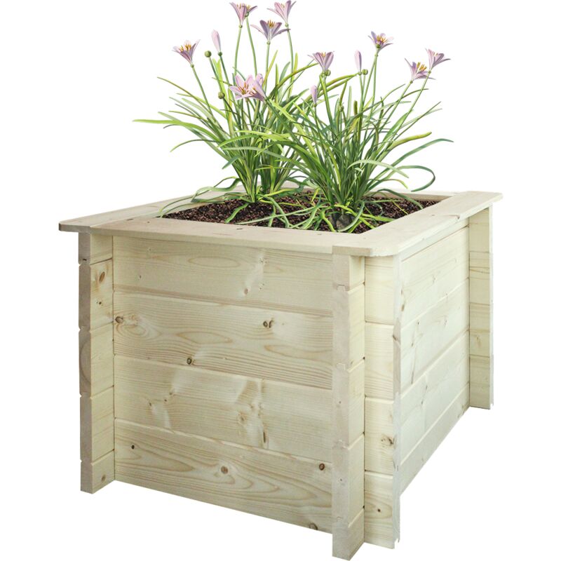foto del prodotto l aiuola di giardino sopraelevata in legno 58x58x46 cm i vasi esterni per i giardini, balconi, terrazze, spezie, verdure legno di pino abete