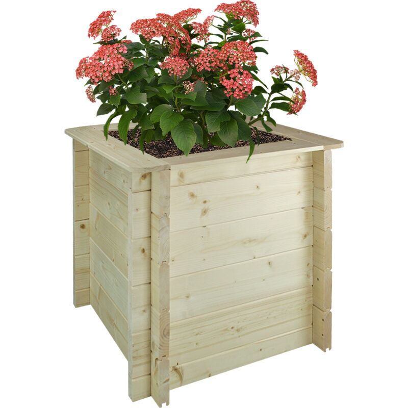 foto del prodotto l aiuola di giardino sopraelevata in legno 58x58x57 cm i vasi esterni per i giardini, balconi, terrazze, spezie, verdure legno di pino abete