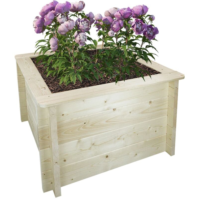 foto del prodotto l aiuola di giardino sopraelevata in legno 78x78x46 cm i vasi esterni per i giardini, balconi, terrazze, spezie, verdure legno di pino abete