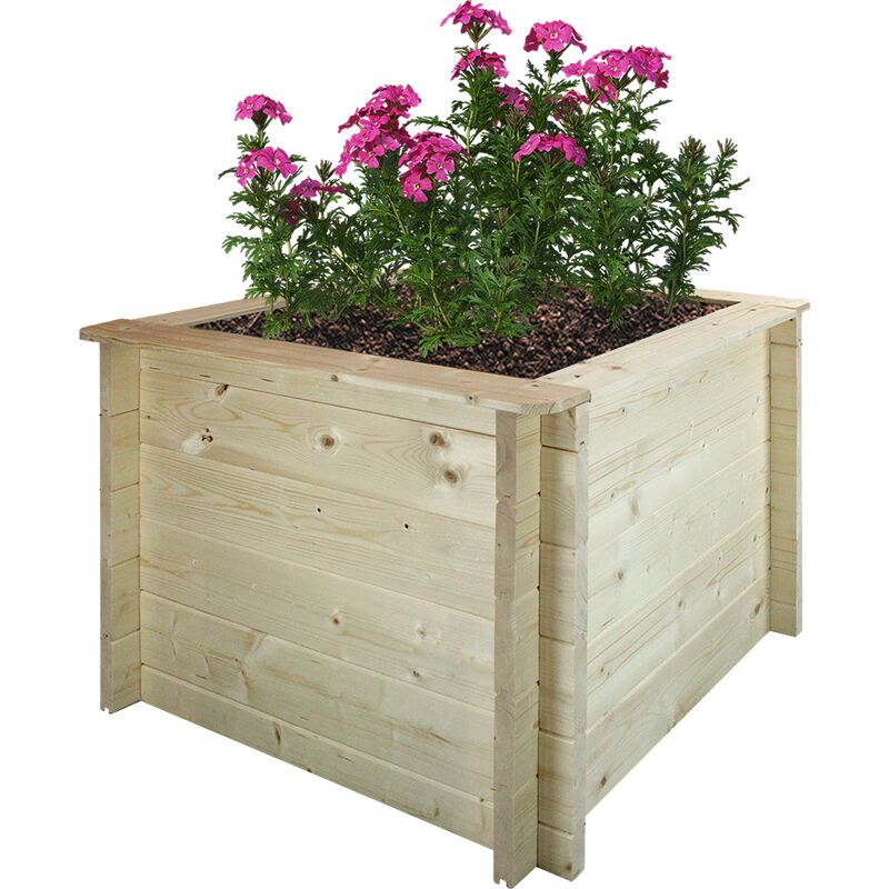 foto del prodotto l aiuola di giardino sopraelevata in legno 78x78x57 cm i vasi esterni per i giardini, balconi, terrazze, spezie, verdure legno di pino abete