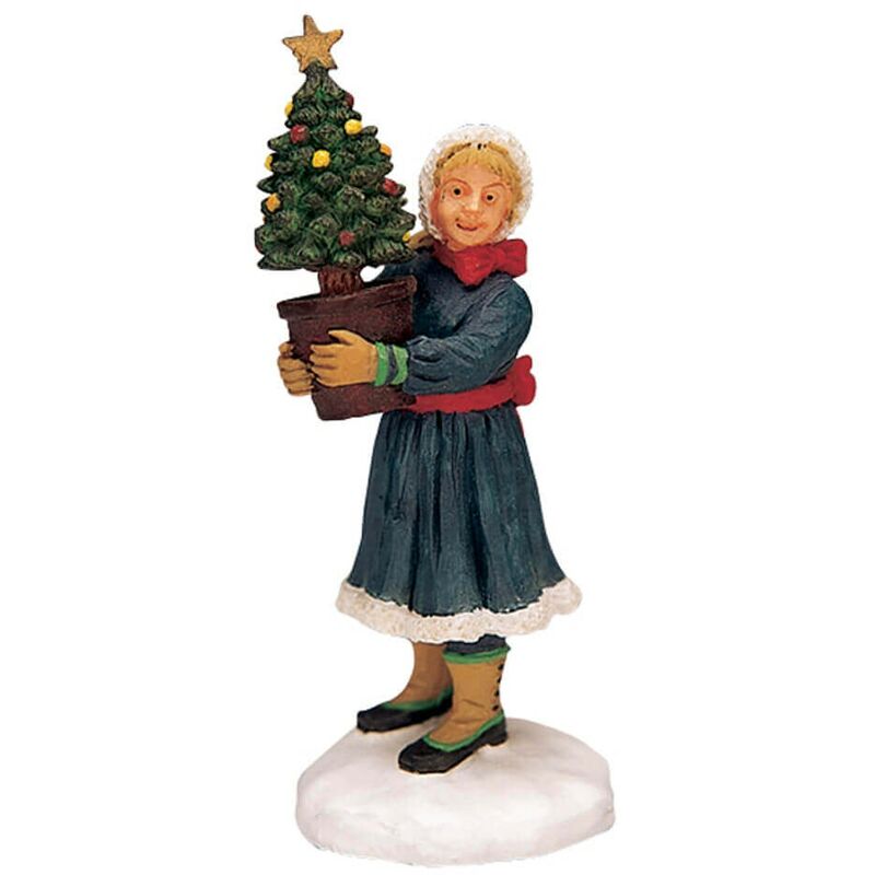 foto del prodotto l albero pi piccolo, personaggio per villaggio di natale in poliresina