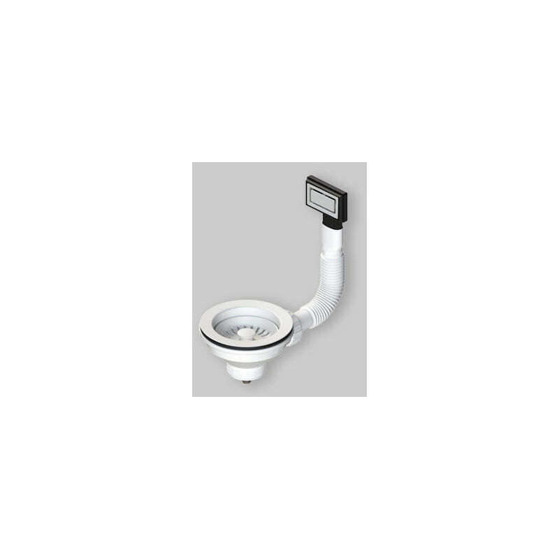 foto del prodotto l.b.plast piletta per lavelli con troppopieno e tappo cestello bianco 114 mm