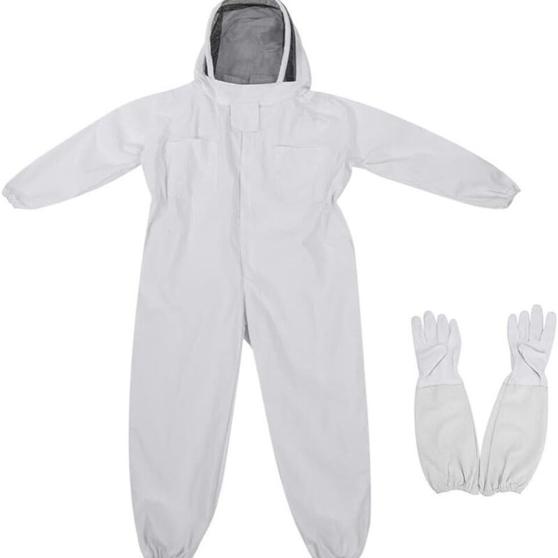 foto del prodotto l, bianco abbigliamento da apicoltura con guanti tuta da apicoltore per bambini manica lunga in cotone