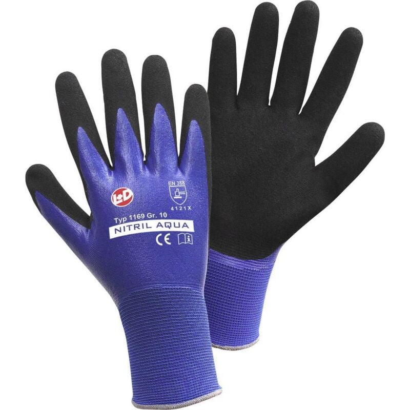 foto del prodotto l d leipold doehle nitril aqua 1169 l nylon guanto da lavoro taglia guanti 9, l en 388 2016 cat ii 1 pz.