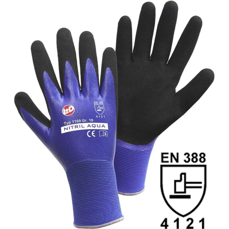 foto del prodotto l d leipold doehle nitril aqua 1169 s nylon guanto da lavoro taglia guanti 7, s en 388 cat ii 1 pz.