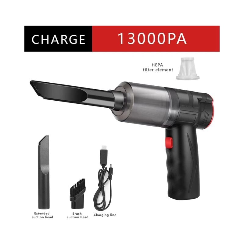 foto del prodotto l h cfcahl aspirapolvere manuali, aspirapolvere a batteria per auto 2 in 1 aspirapolvere portatile a umido e a secco set da 13000pa,aspirapolvere