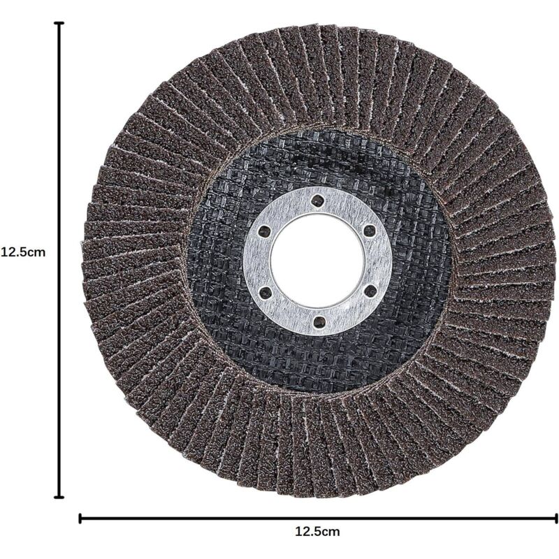 foto del prodotto l h cfcahl dischi lamellari da 125 mm, 10 pezzi, per rimuovere sbavature, ruggine, lucidare e rifinire