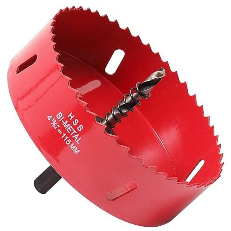foto del prodotto l h cfcahl sega a tazza da 115 mm, sega a tazza bimetallica in acciaio rapido m42 hss con punta centrale per lavori pesanti, per ferro, alluminio,