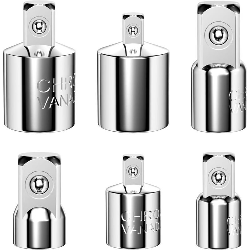 foto del prodotto l h cfcahl set di chiavi a bussola da 6 pezzi, set di bussole a impatto quadrate da 1 4 , 3 8 , 1 2 , set di adattatori cr v tools