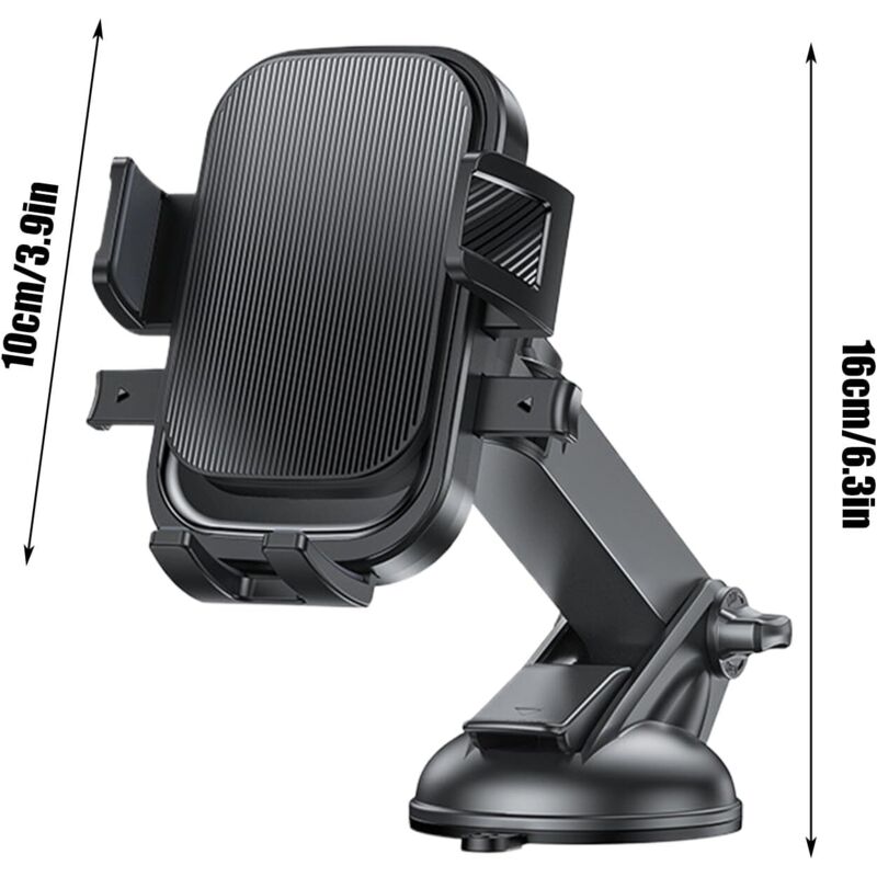foto del prodotto l h cfcahl supporto per telefono da auto 3 in 1 a ventosa per parabrezza e cruscotto, girevole a 360 gradi nero 