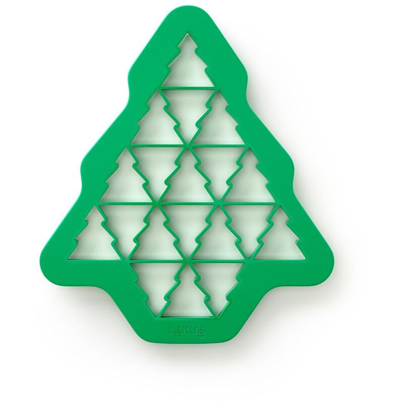 foto del prodotto l ku biscotti a forma di albero di natale, verde