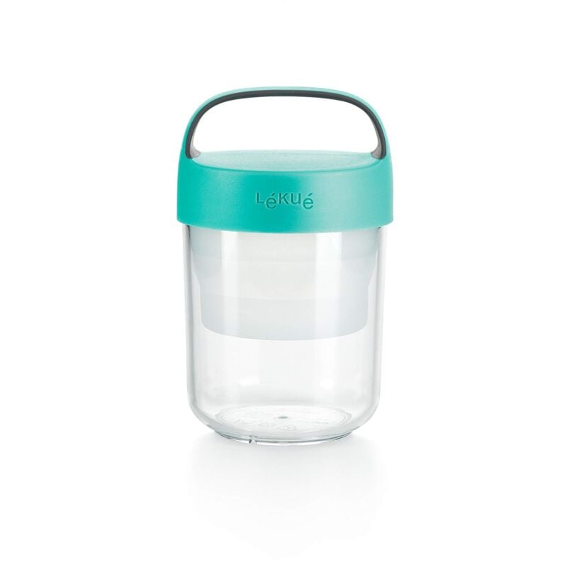 foto del prodotto l ku contenitore ermetico per conservare e trasportare qualsiasi tipo di alimento, 400 ml, blu corallo