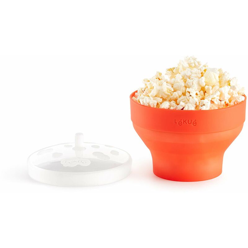 foto del prodotto l ku mini pop corn per preparare popcorn nel microonde, silicone, arancio