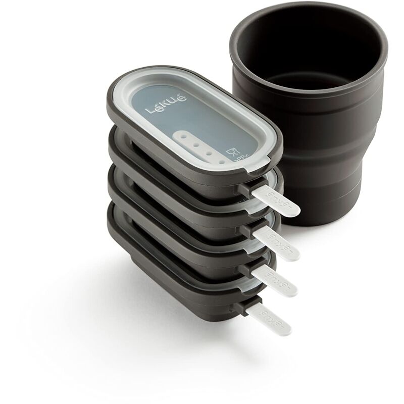 foto del prodotto l ku set 4 un. stampo gelato creamy contenitore in silicone, marrone, 4 unit 