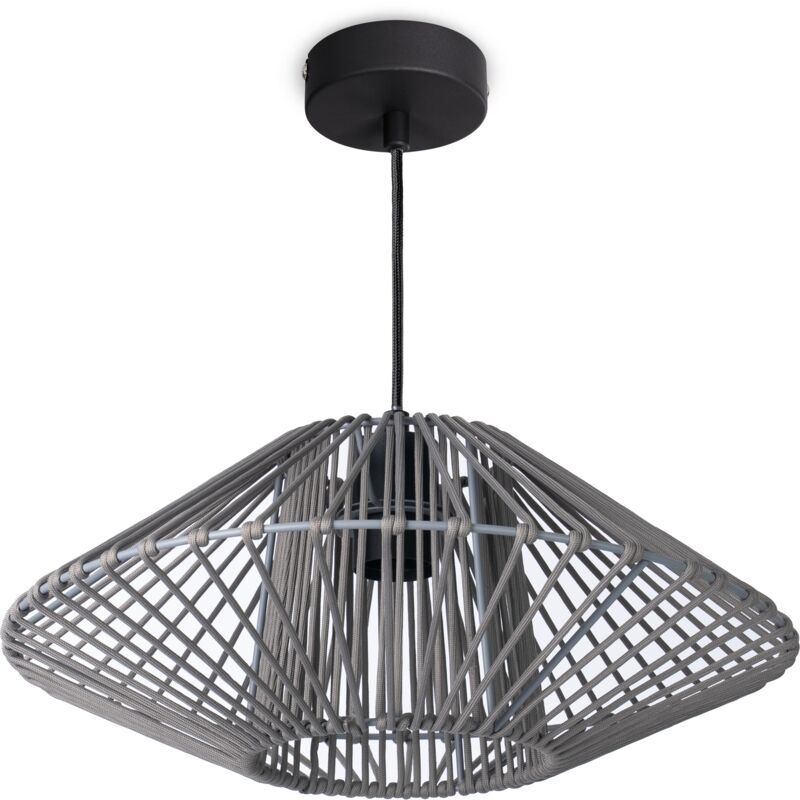 foto del prodotto l mpara colgante led sal n l mpara colgante comedor vintage mimbre look boho luce a sospensione, nero 6 paco home
