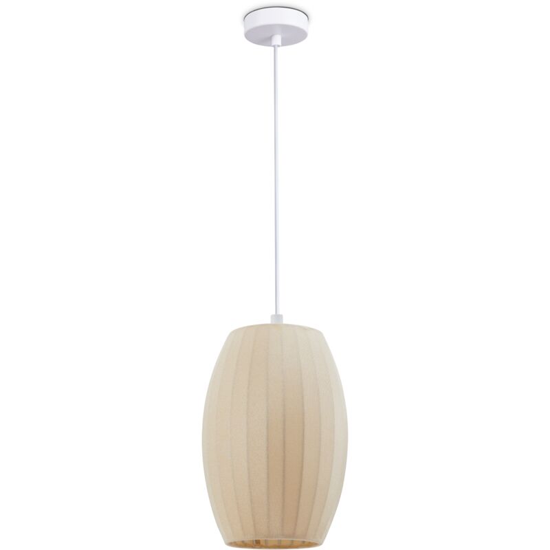 foto del prodotto l mpara colgante luminaria de suspensi n sal n dormitorio comedor moderna nylon e27 beige, luce a sospensione tipo 4 paco home