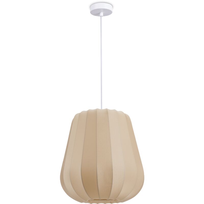 foto del prodotto l mpara colgante luminaria de suspensi n sal n dormitorio comedor moderna nylon e27 beige, luce a sospensione tipo 5 paco home