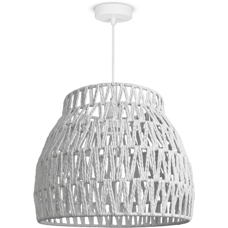 foto del prodotto l mpara de suspensi n led colgante sal n dormitorio comedor pantalla de papel e27 luce a sospensione bianca, bianco 35cm paco home