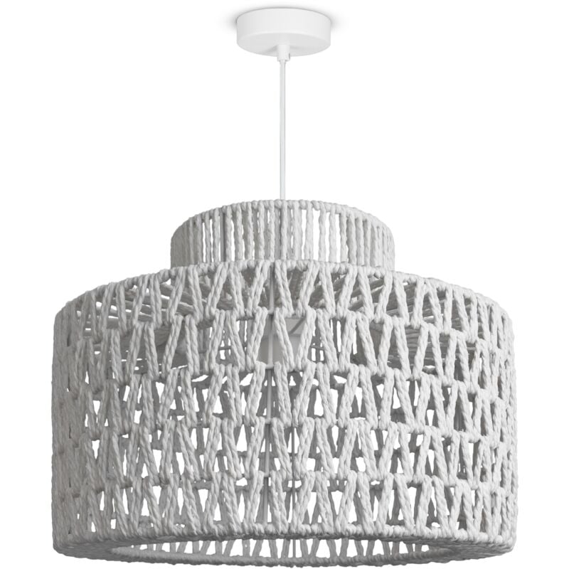foto del prodotto l mpara de suspensi n led colgante sal n dormitorio comedor pantalla de papel e27 luce a sospensione bianca, bianco 40cm paco home