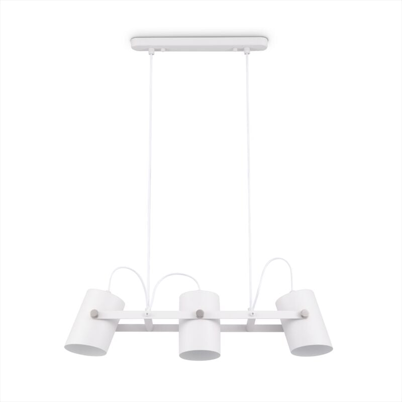 foto del prodotto l mpara de suspensi n sal n comedor colgante mesa comedor industrial bianco 2, lampada a sospensione 3 flame paco home