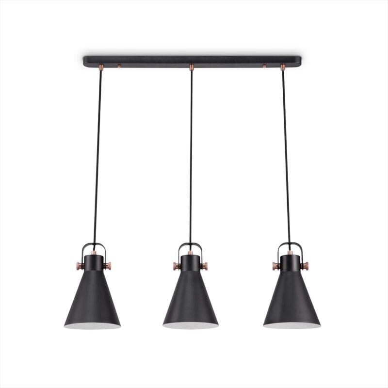 foto del prodotto l mpara de suspensi n sal n comedor colgante mesa comedor industrial lampada a sospensione 3 flame, schwarz kupfer 2 de paco home