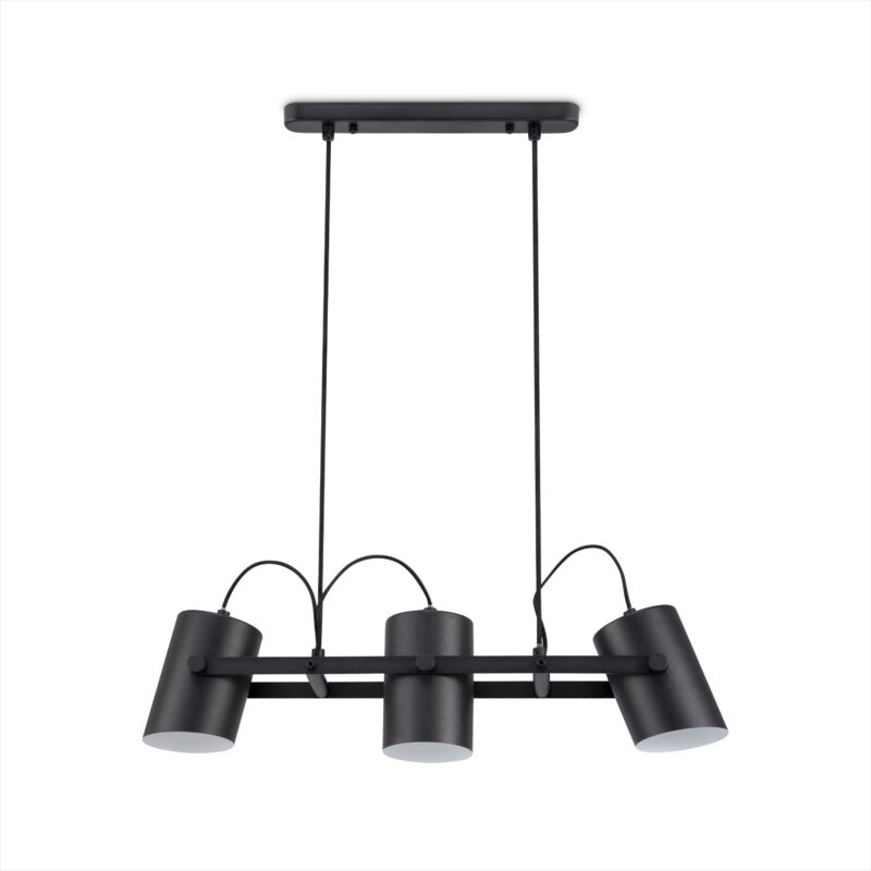 foto del prodotto l mpara de suspensi n sal n comedor colgante mesa comedor industrial nero 2, lampada a sospensione 3 flame paco home