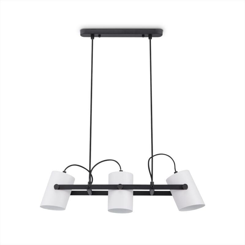 foto del prodotto l mpara de suspensi n sal n comedor colgante mesa comedor industrial nero bianco, lampada a sospensione 3 flame paco home