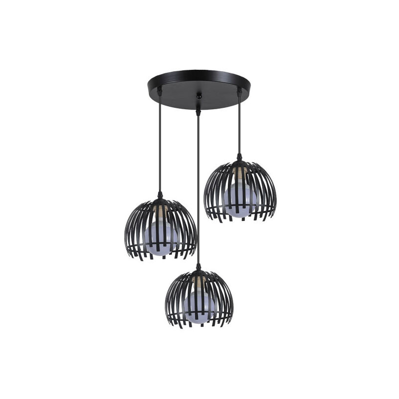 foto del prodotto lámpara de techo pendant latina black 3xe27 regx40x40cm - fabrilamp