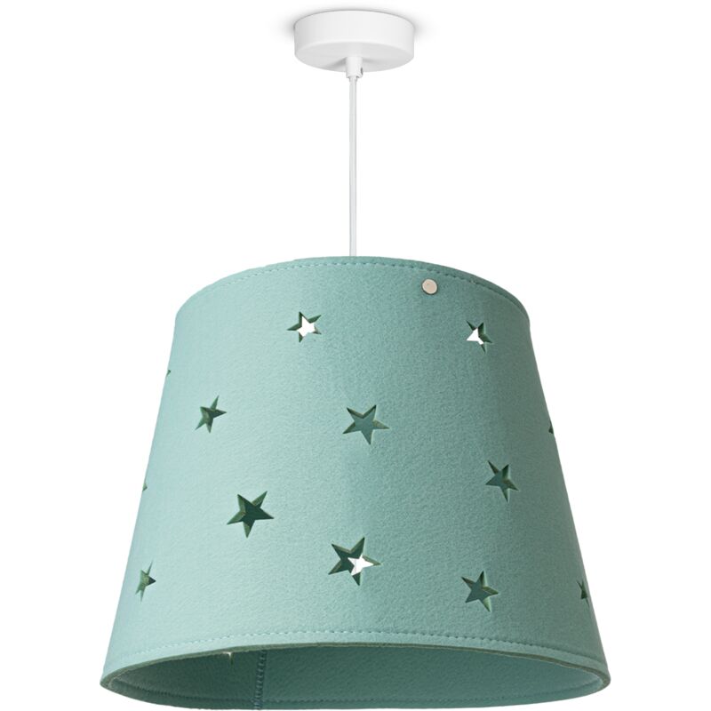 foto del prodotto l mpara infantil habitaci n infantil colgante tela estrellas ni os ni as luce a sospensione, blu paco home