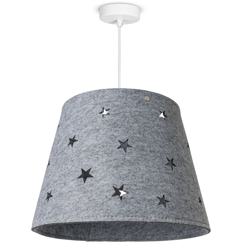 foto del prodotto l mpara infantil habitaci n infantil colgante tela estrellas ni os ni as luce a sospensione, grigio paco home